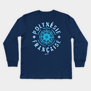 French Polynesia Compass Kids Long Sleeve T-Shirt